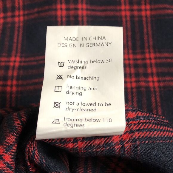 Zity Mens Lightweight Long Sleeve Flannel Shirt Large Red Plaid Button Pockets - Picture 7 of 9